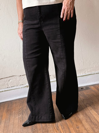 Extended Size Risen Tummy Control Pintuck Front Seam Jeans