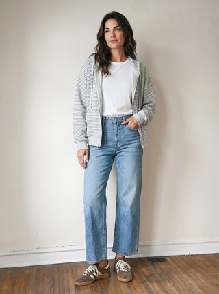 High Rise Slim Wide Leg Jeans