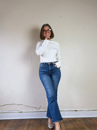 Risen Tummy Control Crop Bootcut Jeans