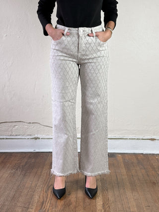 Risen Tummy Control High Rise Ankle Straight Pants | Almond