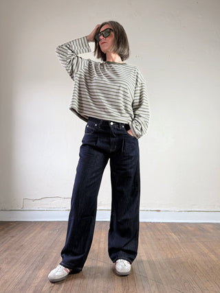 Uptown Pleated Barrel Jeans