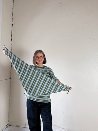 Striped Tee with Detachable Scarf