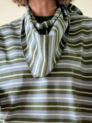 Striped Tee with Detachable Scarf