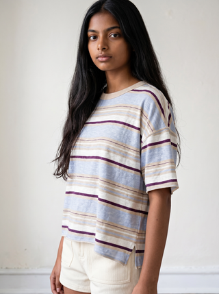 Desert Sky Striped Cropped Tee