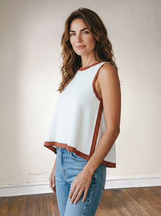 Contrast Trim Knit Tank