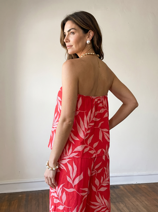 Sunset Palm Strapless Top