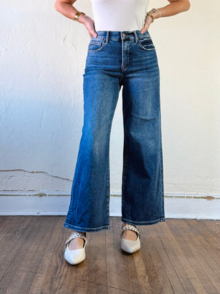 Risen Tummy Control Crop Wide Leg Jeans