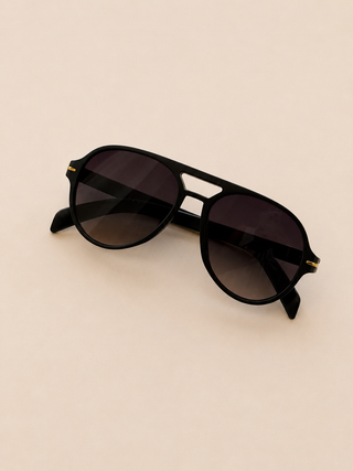The Sunset Drive Aviators | Matte Black/Smoke