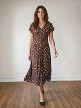 Load image into Gallery viewer, Chocolate Dot Midi Dress
