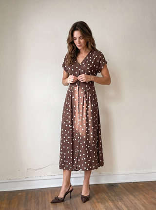 Chocolate Dot Midi Dress