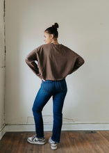 Load image into Gallery viewer, Just Black Denim Distress Hem Straight Leg Jeans
