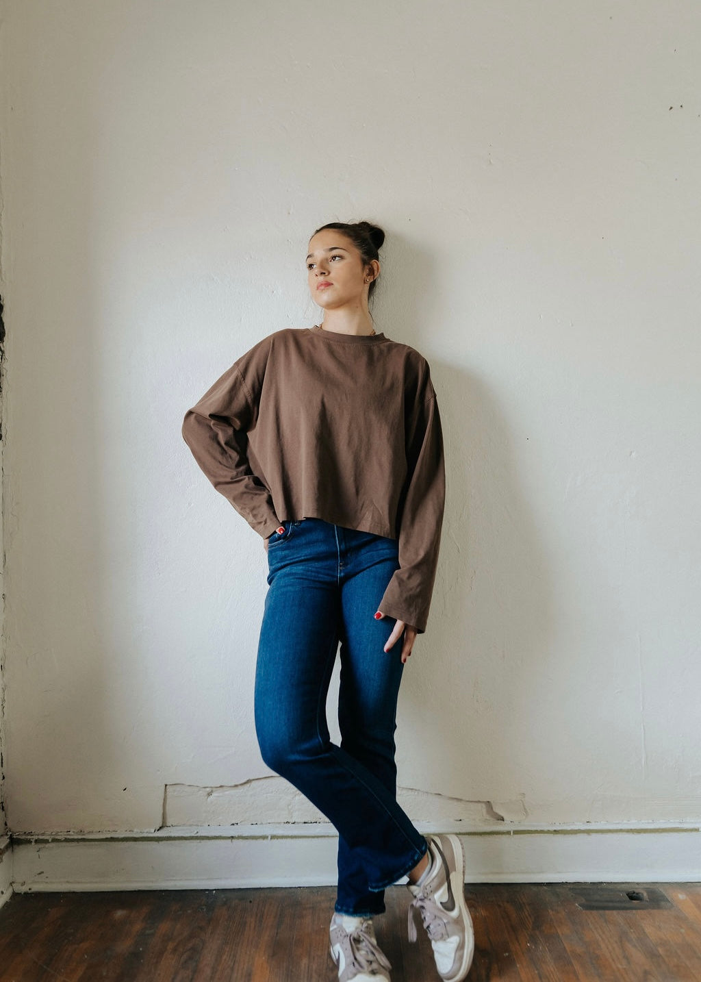 Just Black Denim Distress Hem Straight Leg Jeans