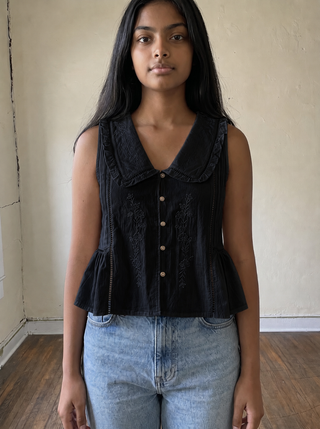 Willow Grove Embroidered Blouse | Black