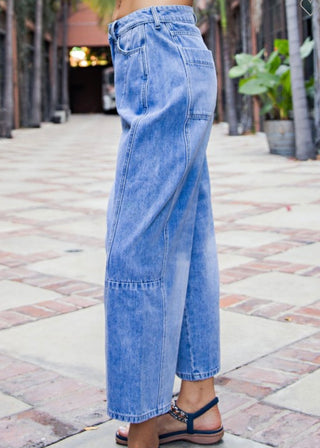 Good Luck Mid-Rise Barrel Jeans