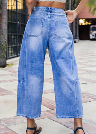 Good Luck Mid-Rise Barrel Jeans