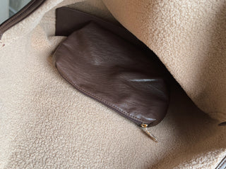Urban Expressions Beau shearling trim tote bag in a structured design with soft shearling accents