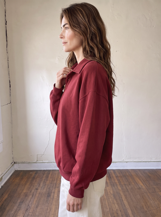 Harbor Rugby Sweatshirt | Burgundy