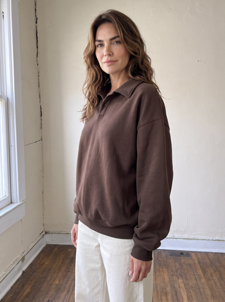 Harbor Rugby Sweatshirt | Dark Brown