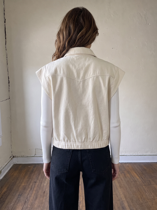 Ivory Western Zip Front Vest