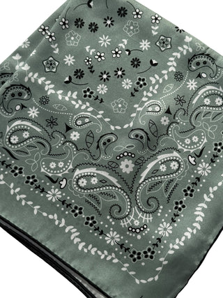 Heritage Paisley Mulberry Silk Scarf | Sage