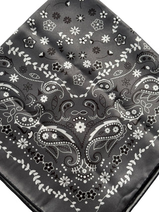 Heritage Paisley Mulberry Silk Scarf | Charcoal