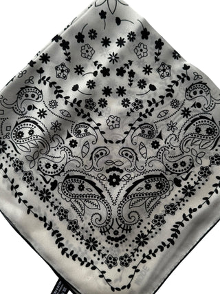 Heritage Paisley Mulberry Silk Scarf | White