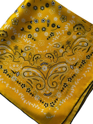 Heritage Paisley Mulberry Silk Scarf | Yellow