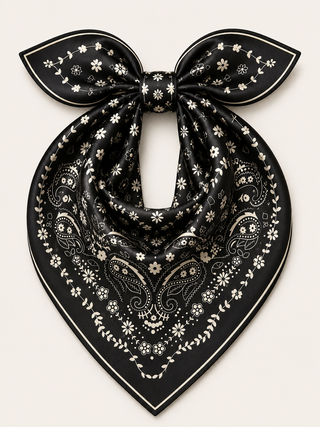 Heritage Paisley Mulberry Silk Scarf | Black
