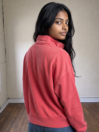 Vintage Wash Henley Pullover | Dark Red