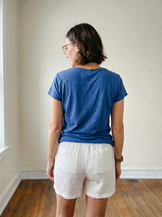 Embroidered Cotton Drawstring Shorts