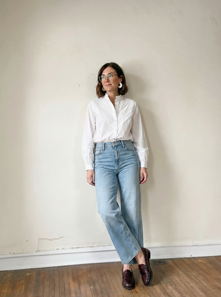 Pintuck Cotton Blouse