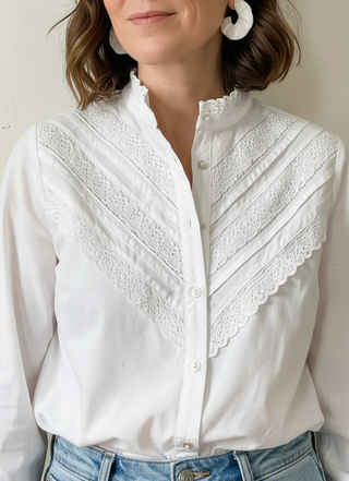 Pintuck Cotton Blouse