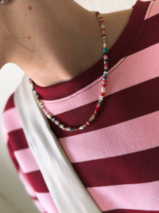 Sunny Non-Tarnish Boho Color Beaded Necklace by FLÂNERIE BY MAIQ featuring vibrant beads and boho style design.