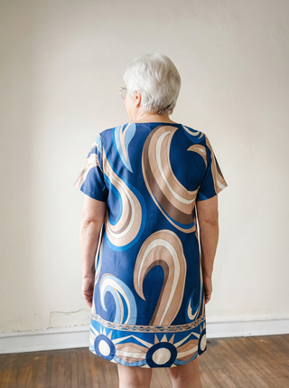 Athena Satin Border Print Dress