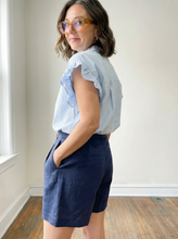 Load image into Gallery viewer, Ruffle Sleeve Cotton Popover Top
