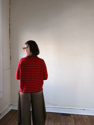 Ayana Striped Henley Button Sweater