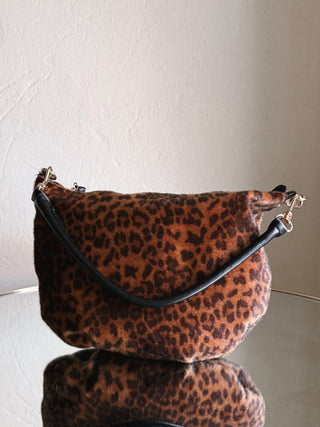 Alessia Leopard Faux Fur Hobo