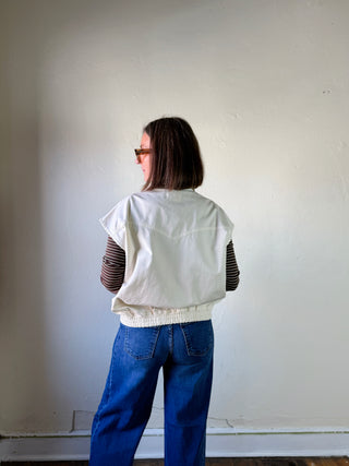 Ivory Western Zip Front Vest