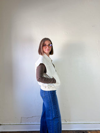 Ivory Western Zip Front Vest