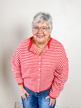 Load image into Gallery viewer, Millie Jane Cardigan | Red Stripe
