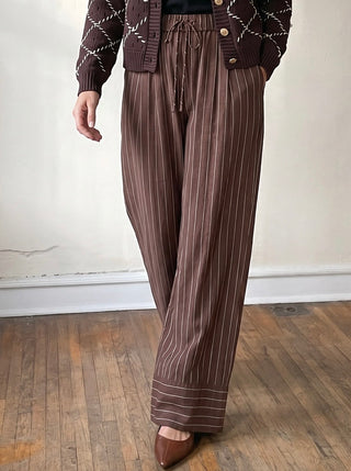 Madeline Pinstripe Wide Leg Trousers