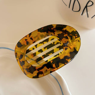 Minimalist Oval Hair Clips|| Yellow 