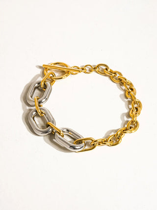 Mixed Metal Toggle Chain Bracelet