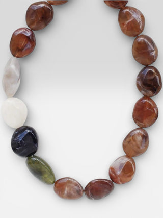 Mixed Resin Stone Beaded Necklace