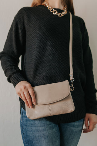 Leather Convertible Crossbody Clutch