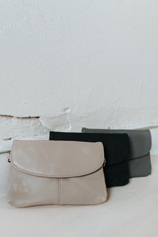 Leather Convertible Crossbody Clutch