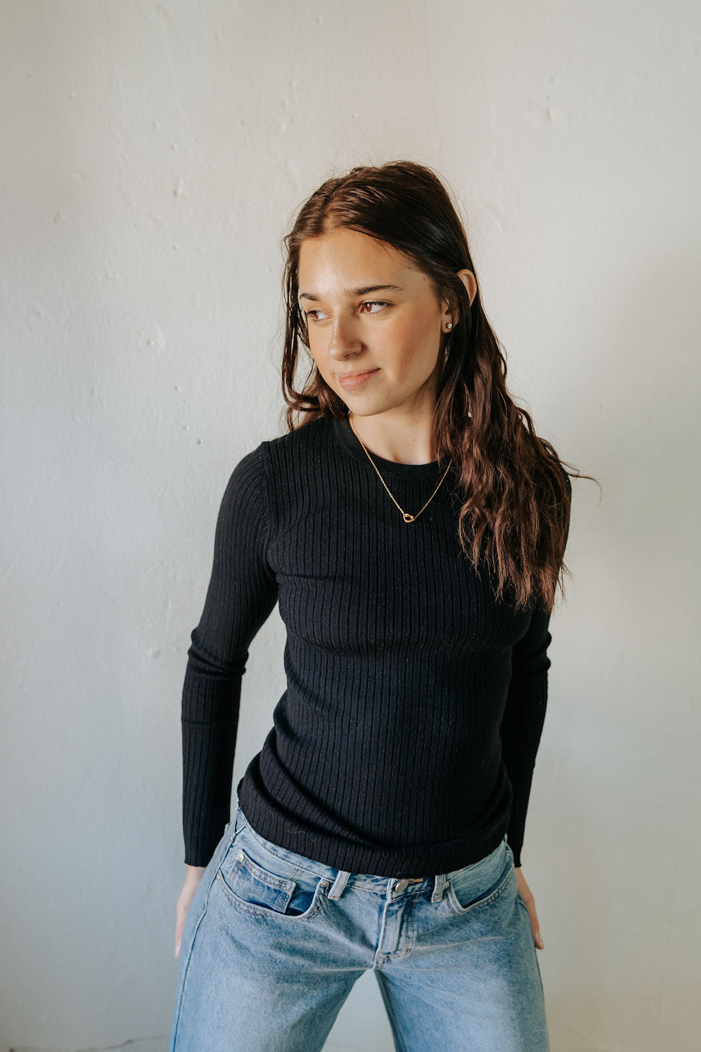 Arlo Ribbed Long Sleeve | Black