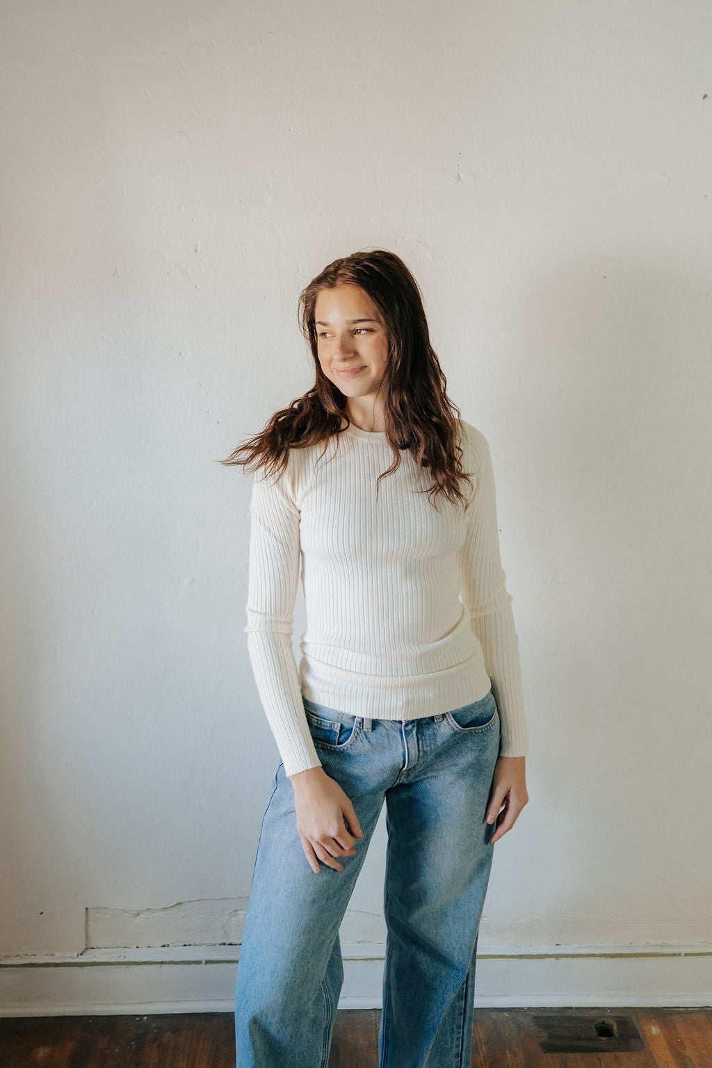 Arlo Ribbed Long Sleeve | Cream