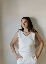Load image into Gallery viewer, Solid Ivory Luxury Soft V-Neck Tank Top
