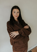 Load image into Gallery viewer, Saturday 1/4 Zip Sweatshirt | Chocolate
